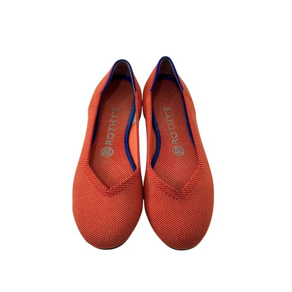 Rothys Womens Orange Loafer Flats Size 7.5 Sustainable Knit Material Lightweight - Picture 1 of 16